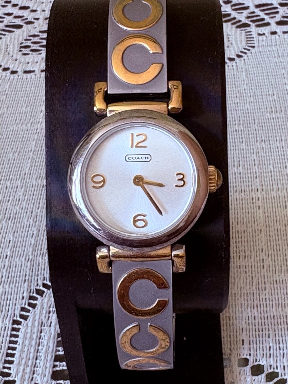 Coach Two-Tone Gold and Silver Women's Cuff Watch
